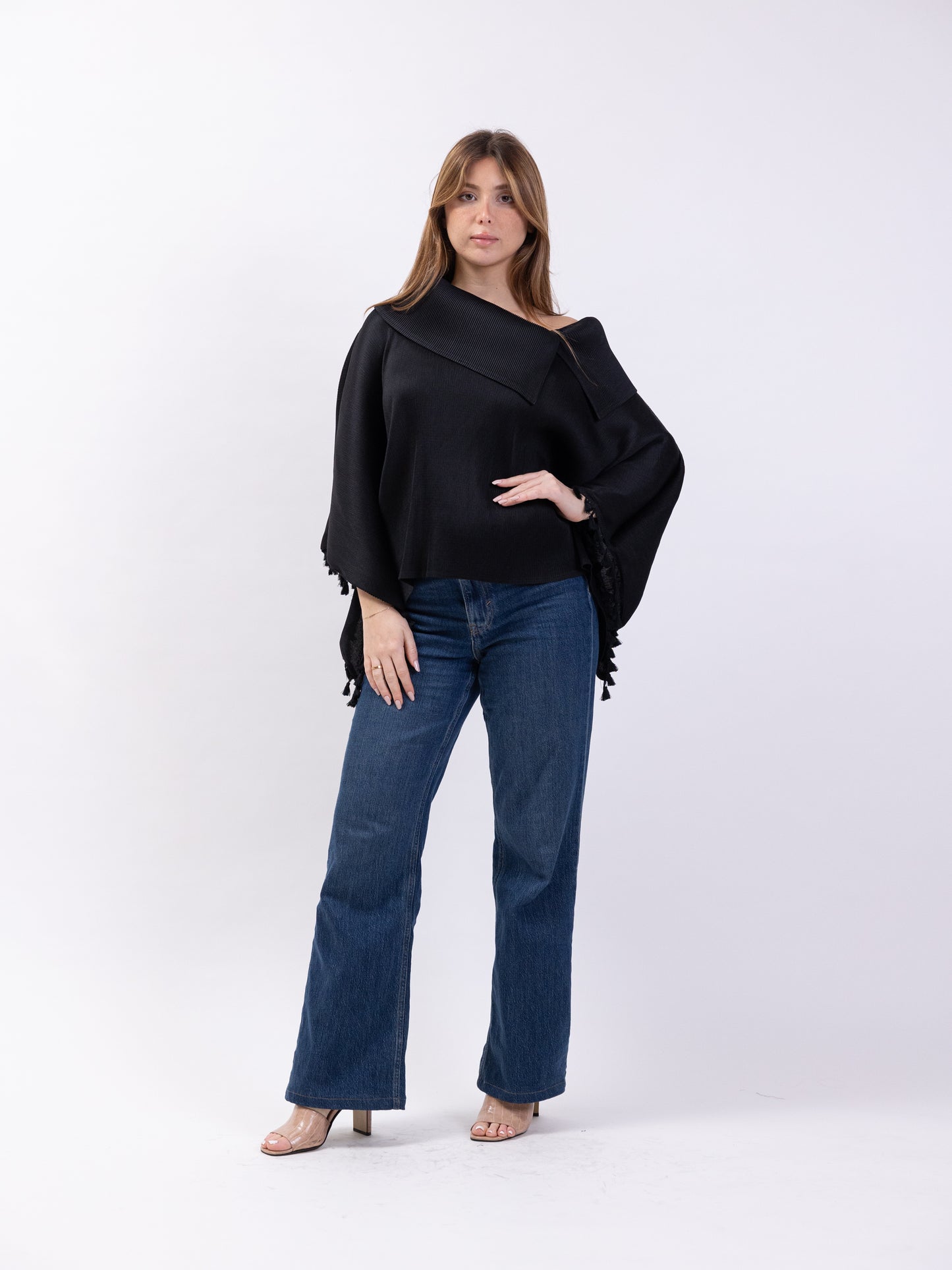 Pleats Black blouse only