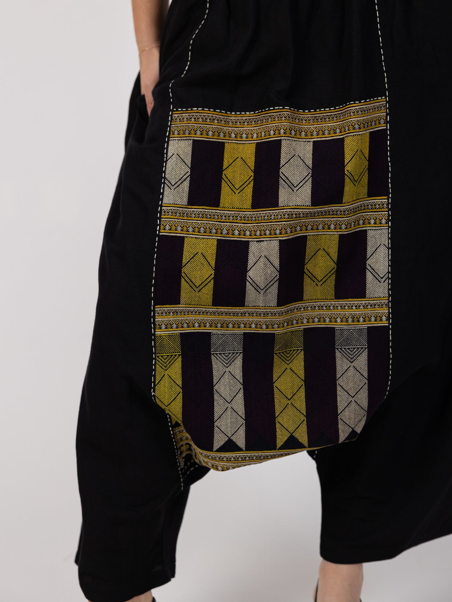 Black Sharwal with Gold Pattern