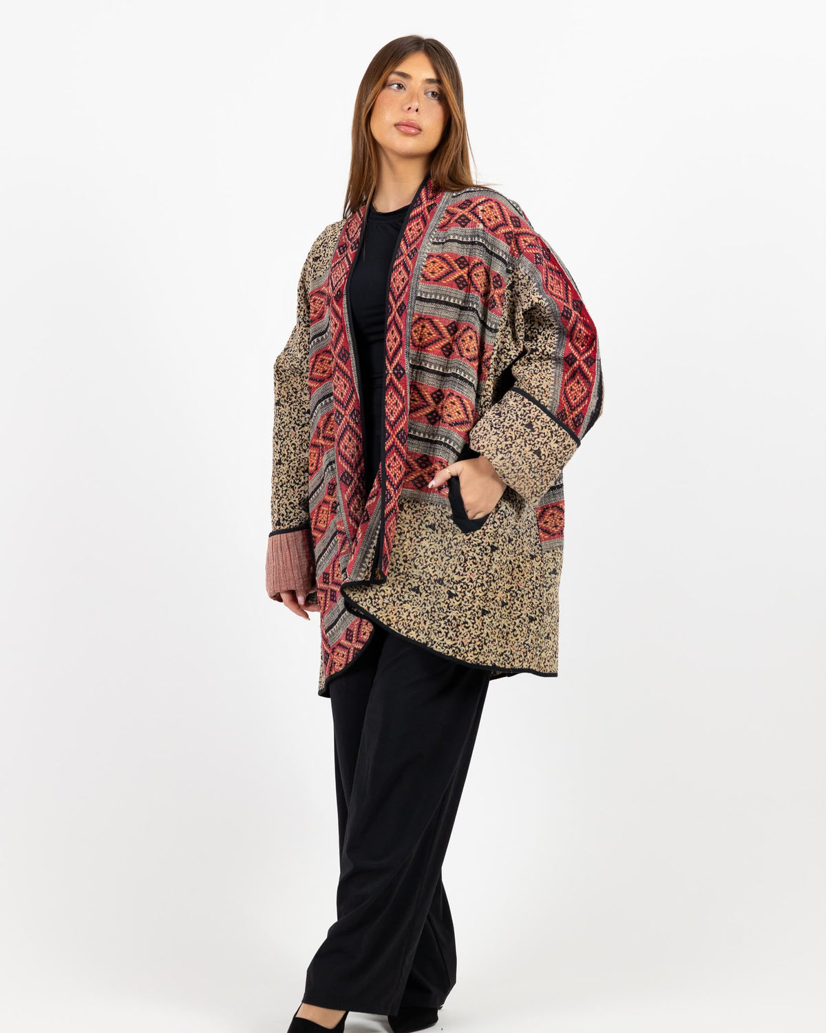 Long sleeve multi print jacket - it is also a double face