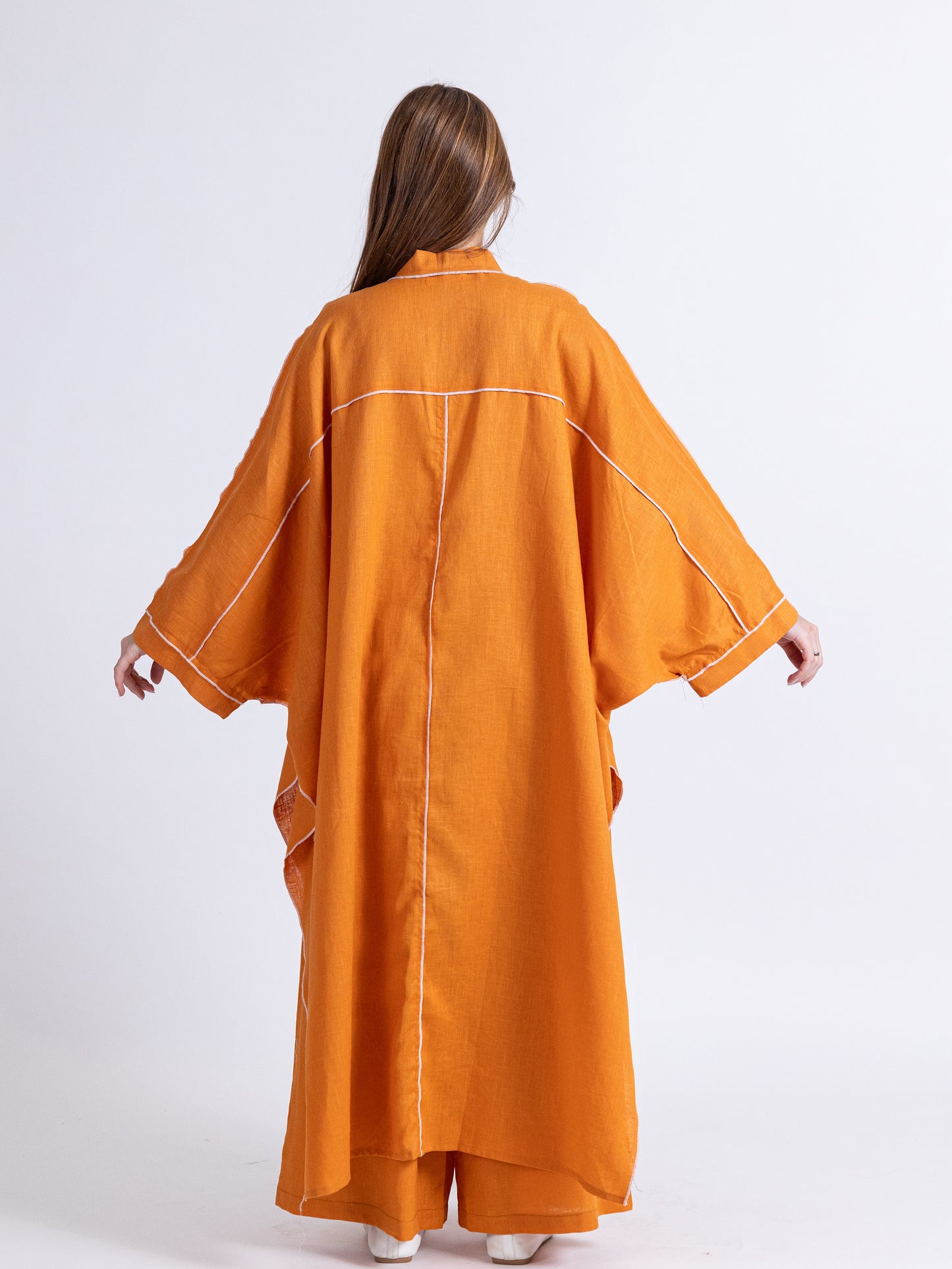 (Sold out) Two Pieces Orange Linen Set