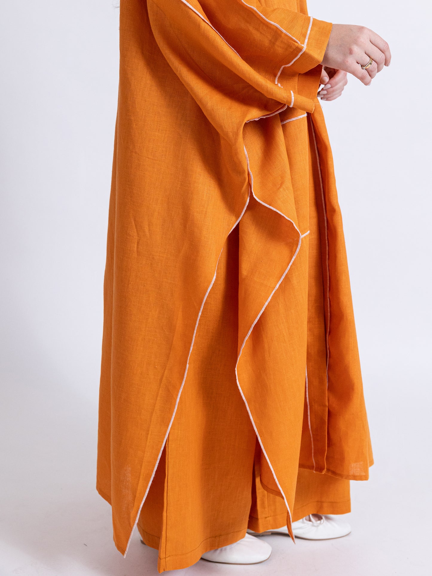 (Sold out) Two Pieces Orange Linen Set
