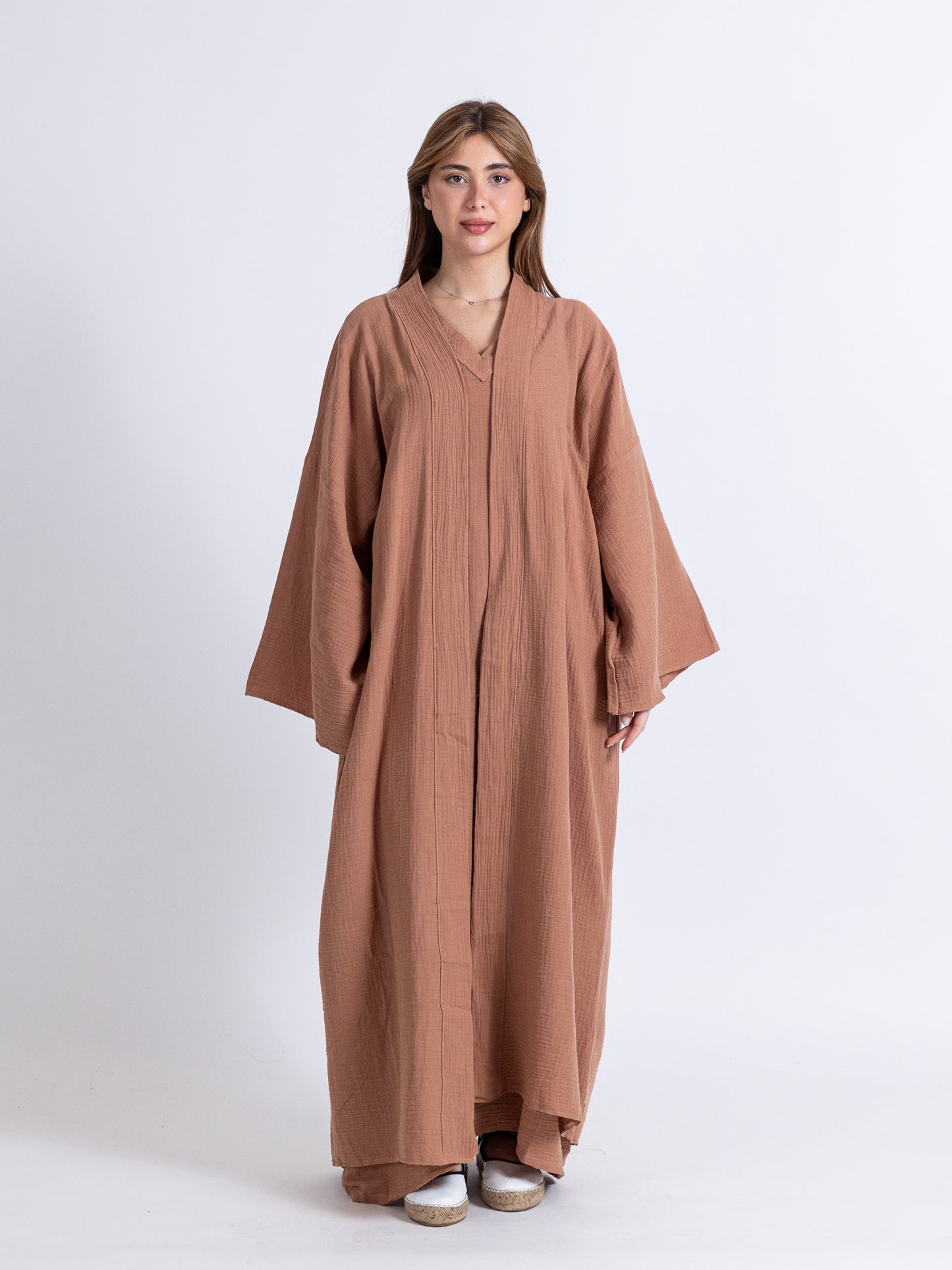 (Sold Out)  Neutral Brown Two Piece Cotton Set