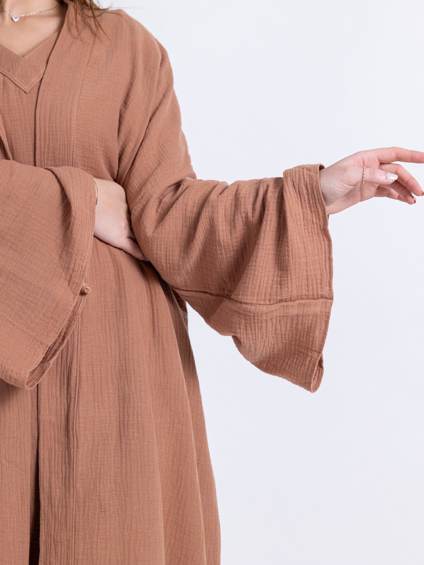 (Sold Out)  Neutral Brown Two Piece Cotton Set