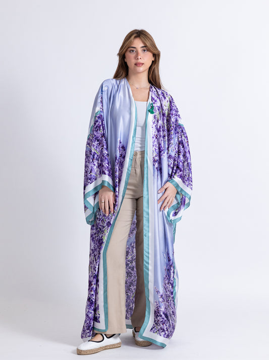 Purple Bishet with Floral Print