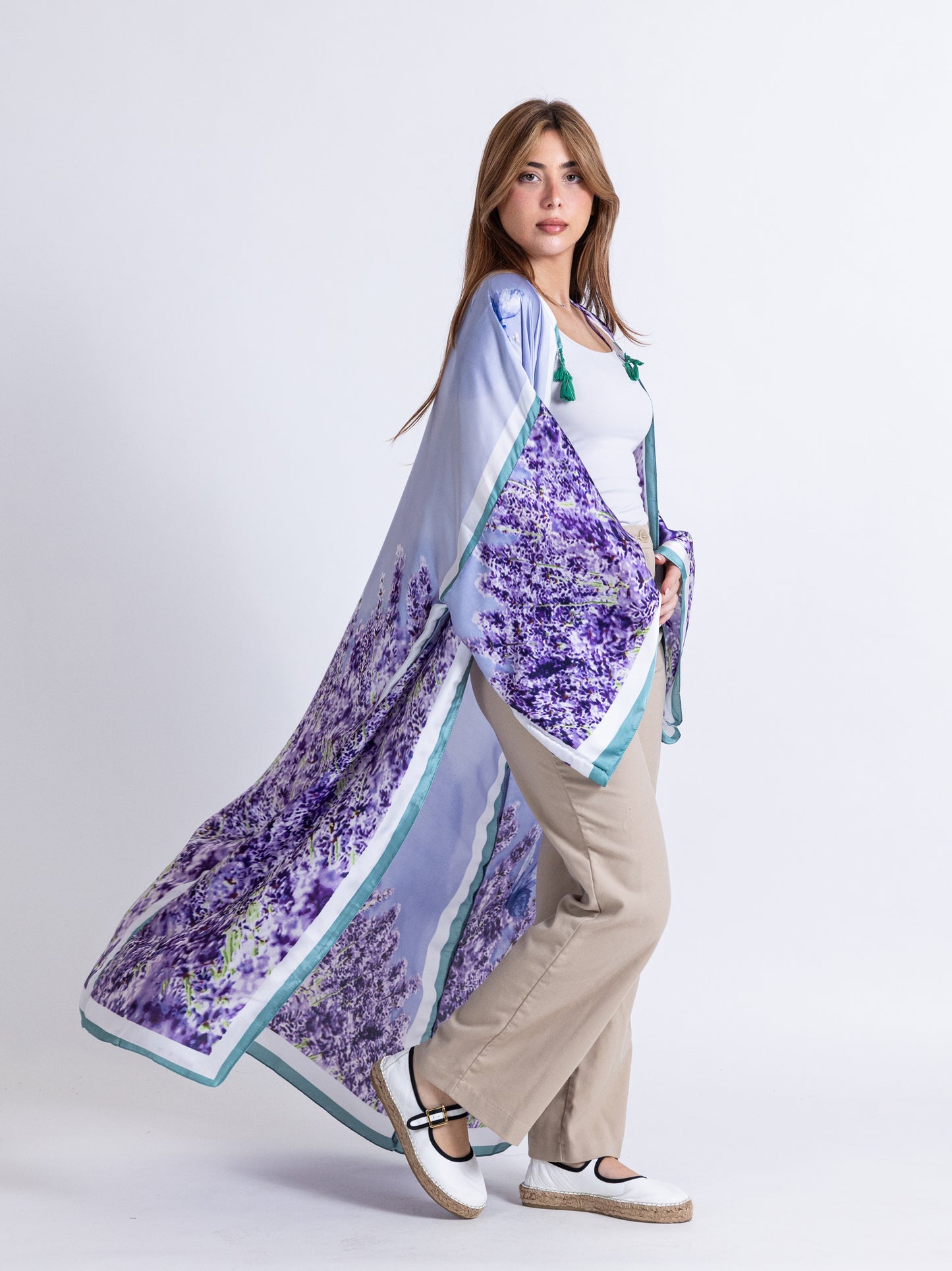 Purple Bishet with Floral Print
