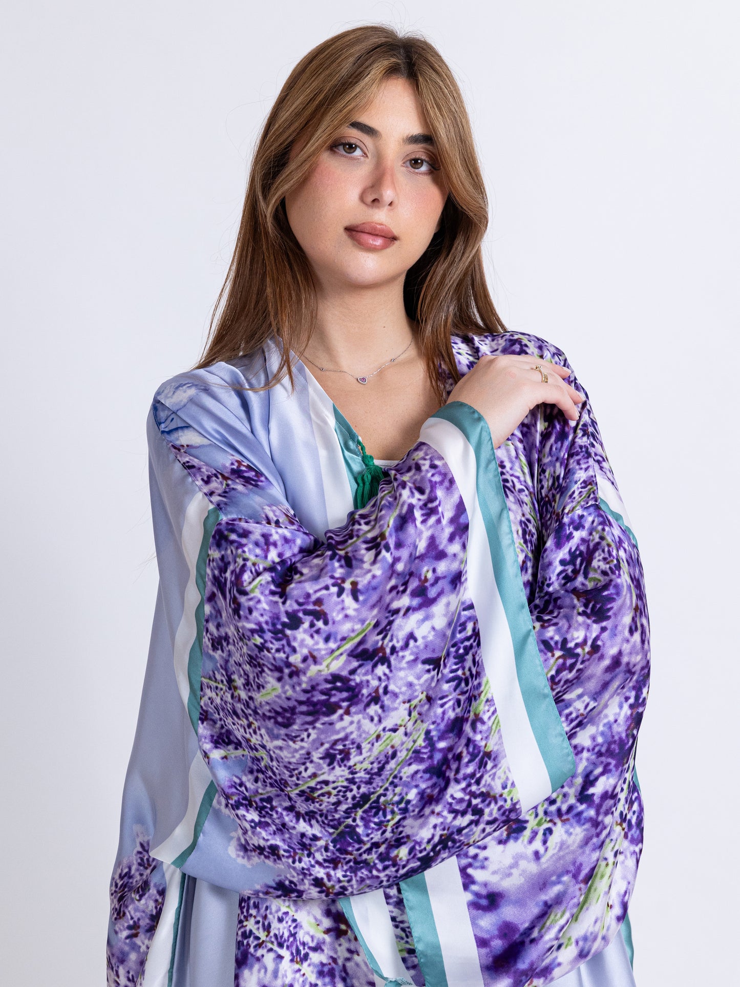 Purple Bishet with Floral Print