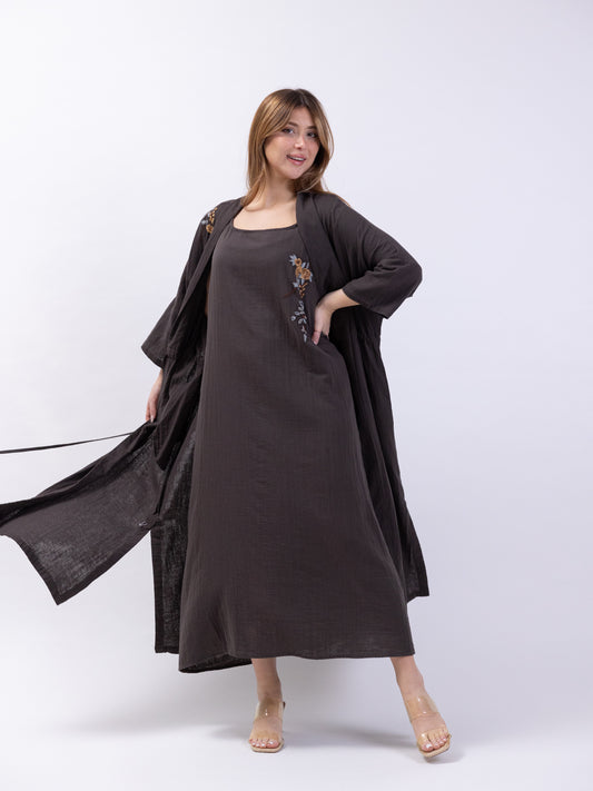 2 Piece Dark Brown Bishet