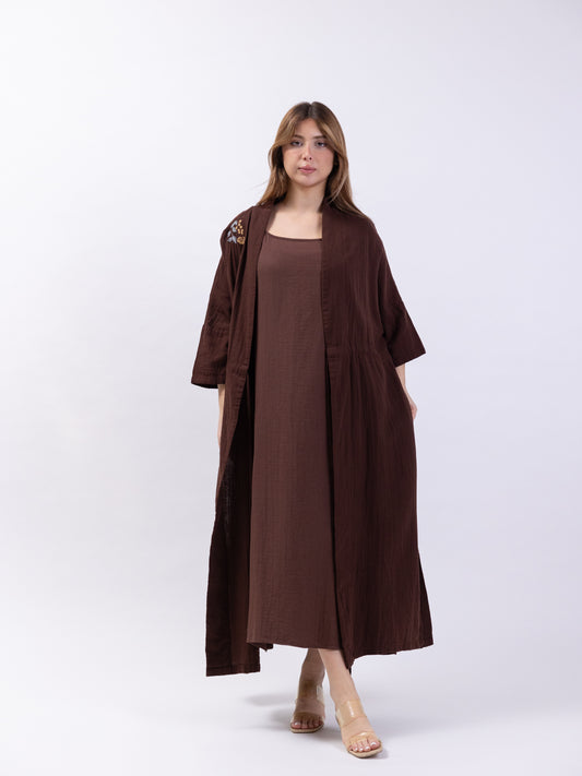 2 set brown - dress with bishet