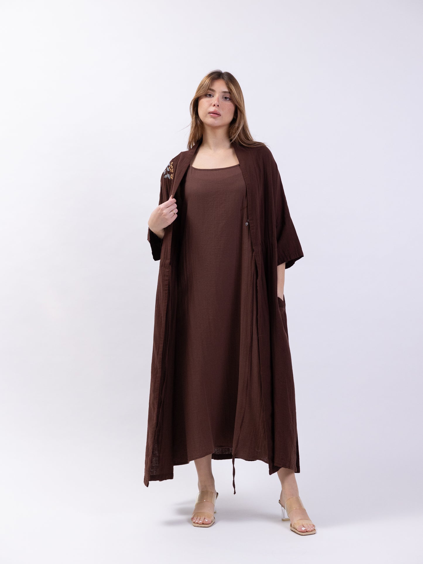 2 set brown - dress with bishet