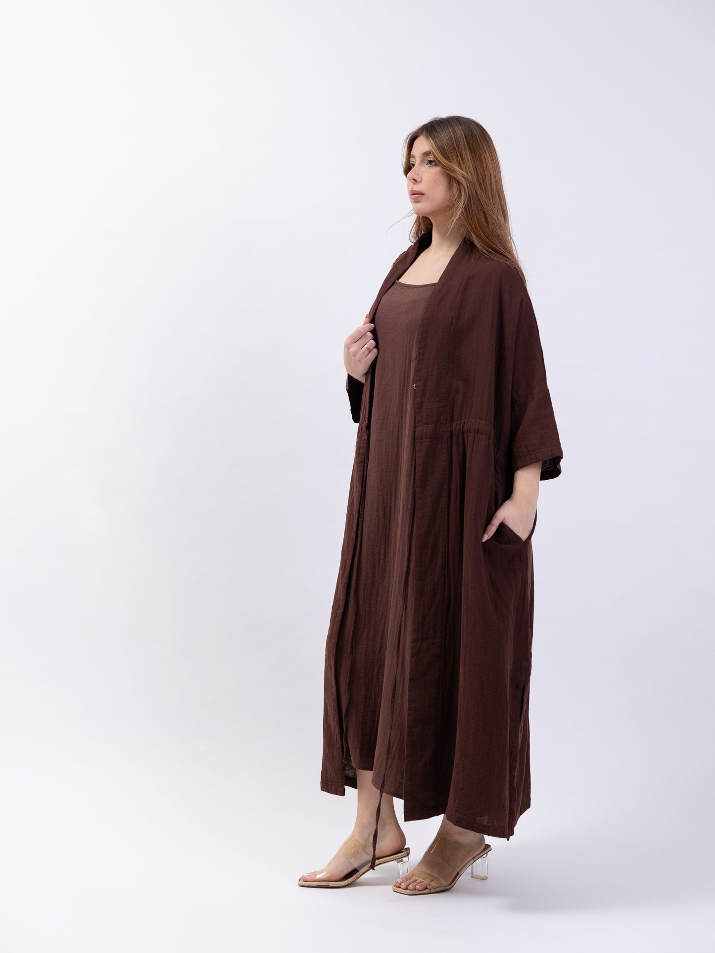 2 set brown - dress with bishet