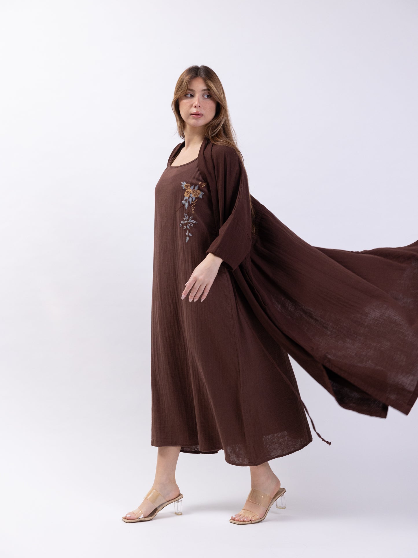 2 set brown - dress with bishet