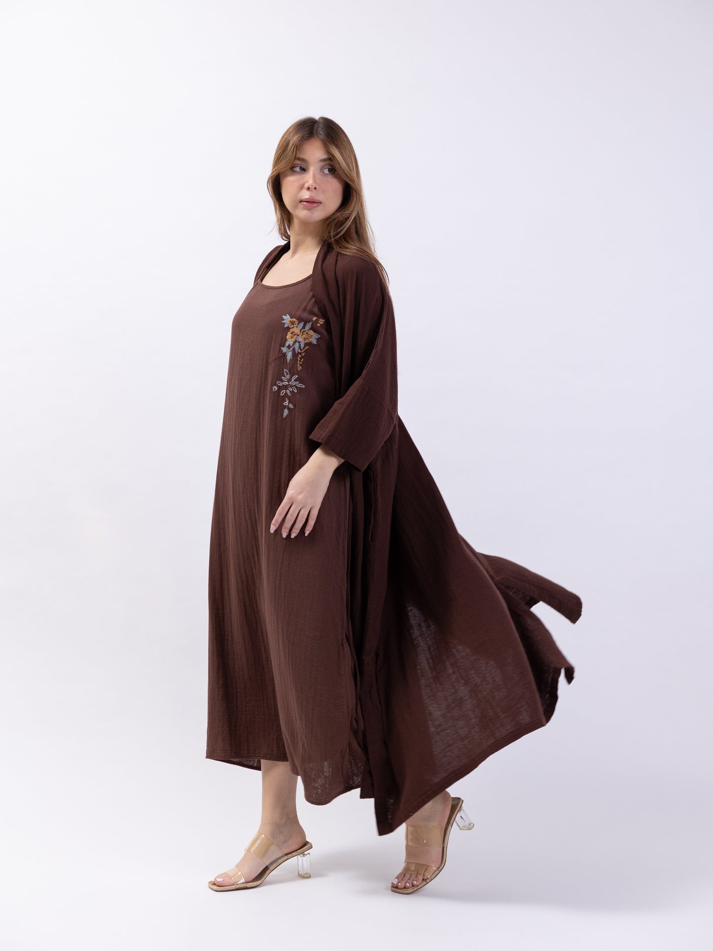 2 set brown - dress with bishet