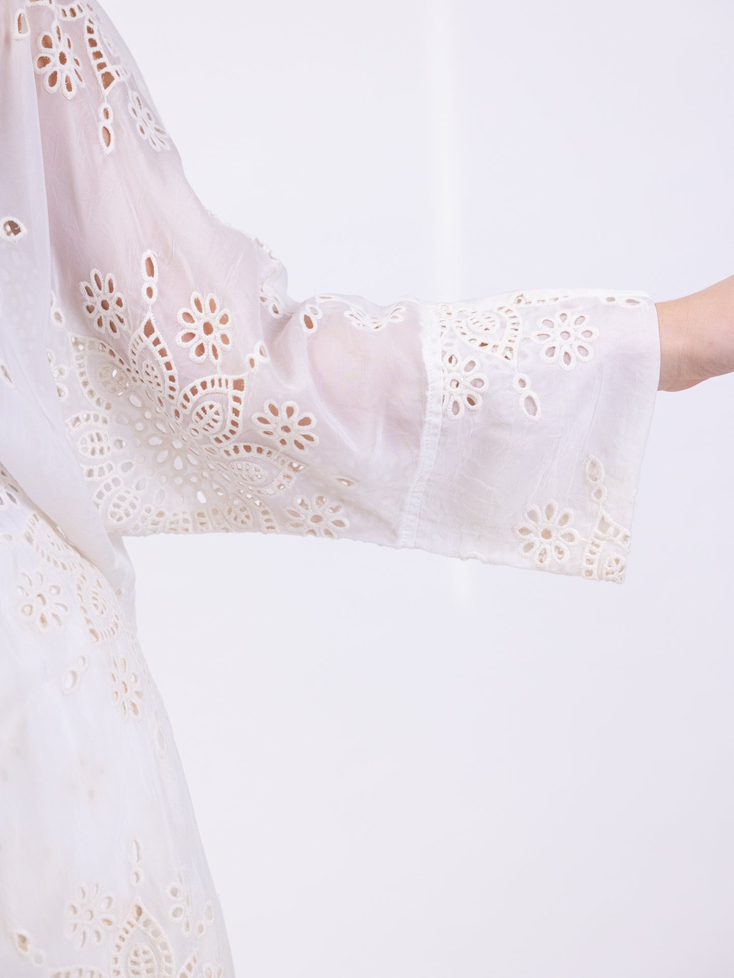 2 Piece cotton set - White pants and long shirt