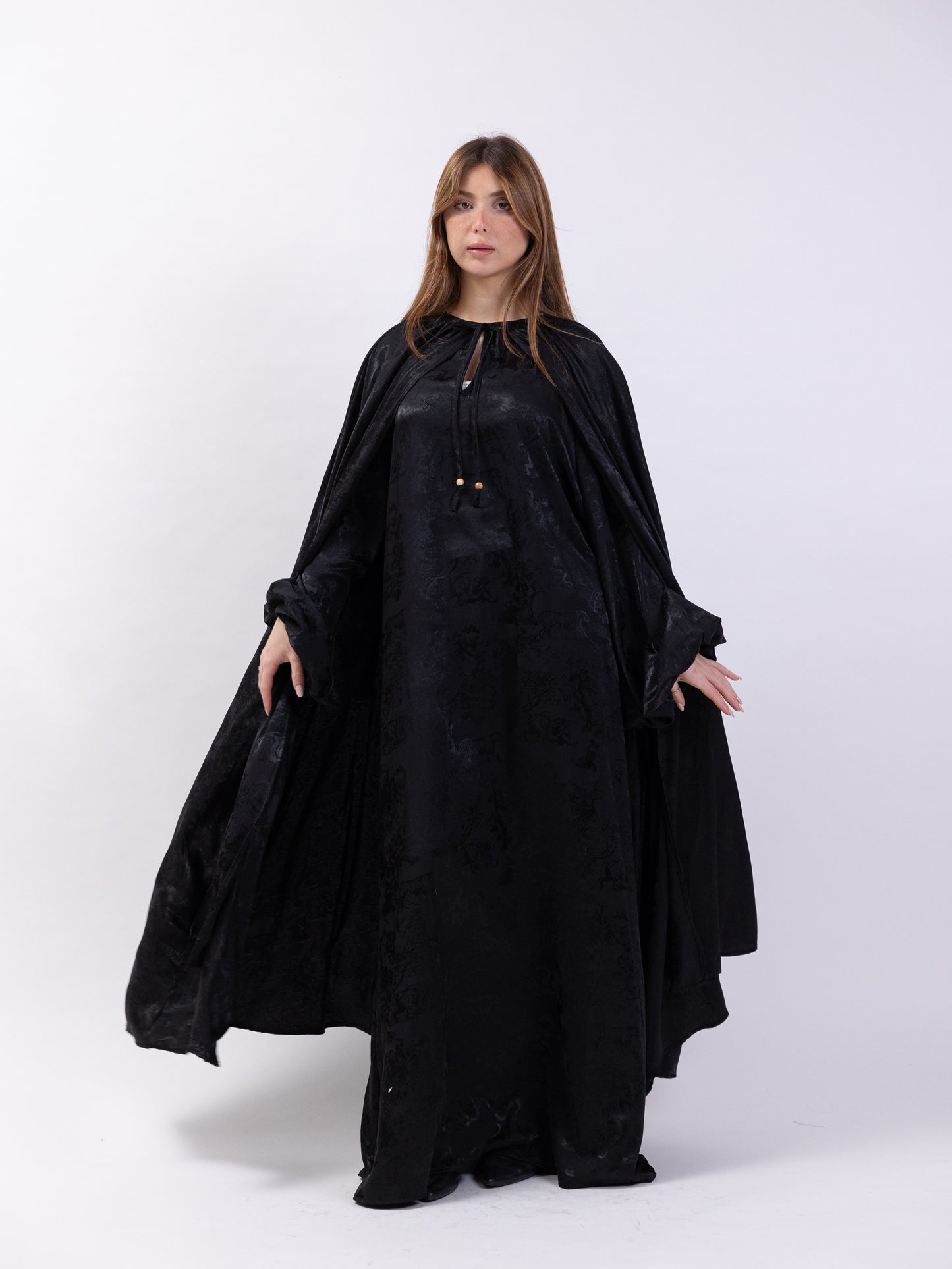 2 Piece set - black dress and bishet