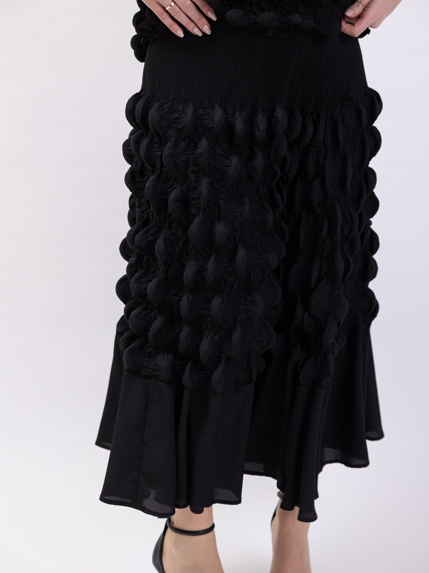 2 Piece set - black pleats skirt and top