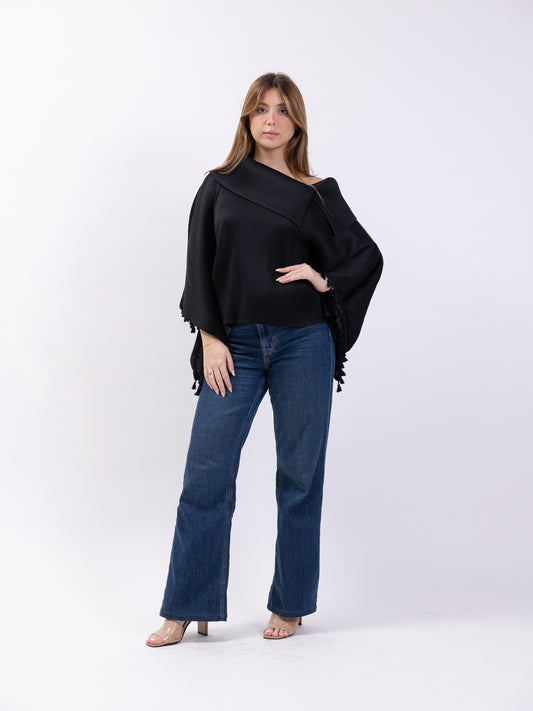 Pleats Black blouse only