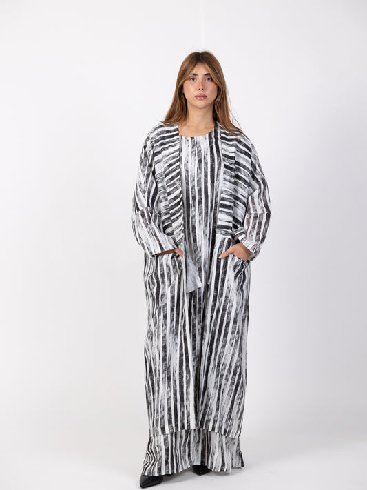 SOLD OUT 2 Piece Cotton Bishet Set  - Black and White