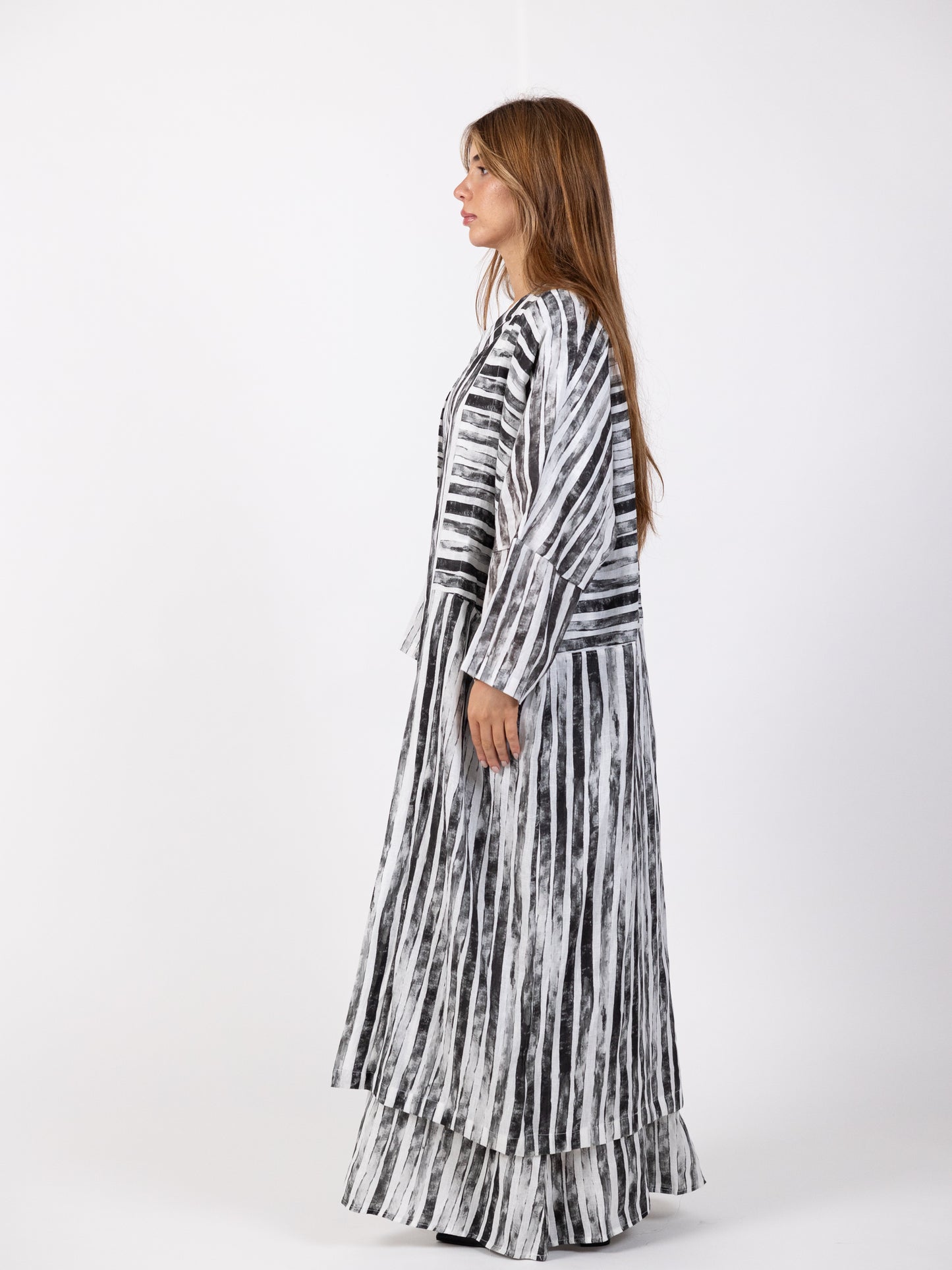 SOLD OUT 2 Piece Cotton Bishet Set  - Black and White