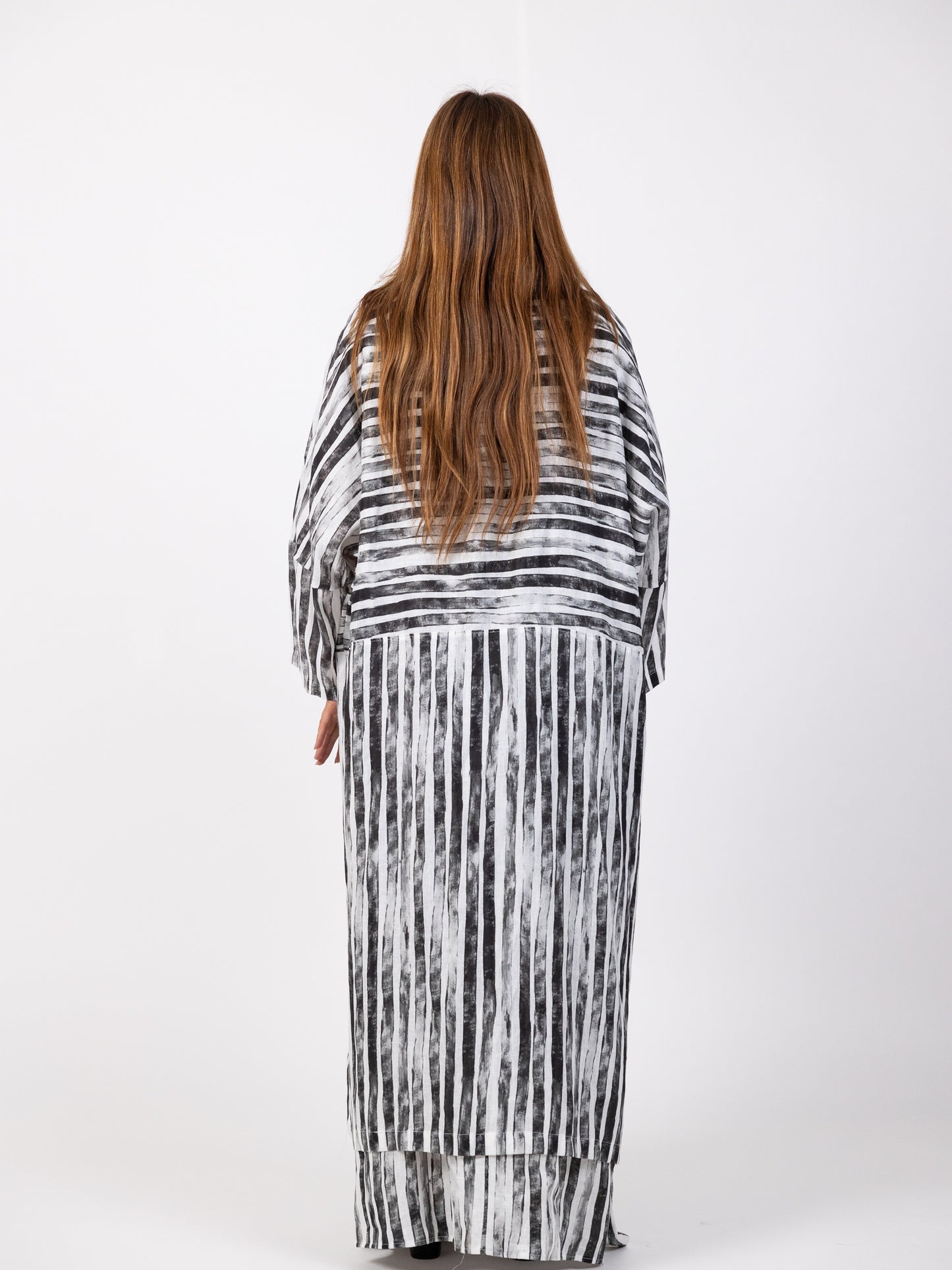 SOLD OUT 2 Piece Cotton Bishet Set  - Black and White