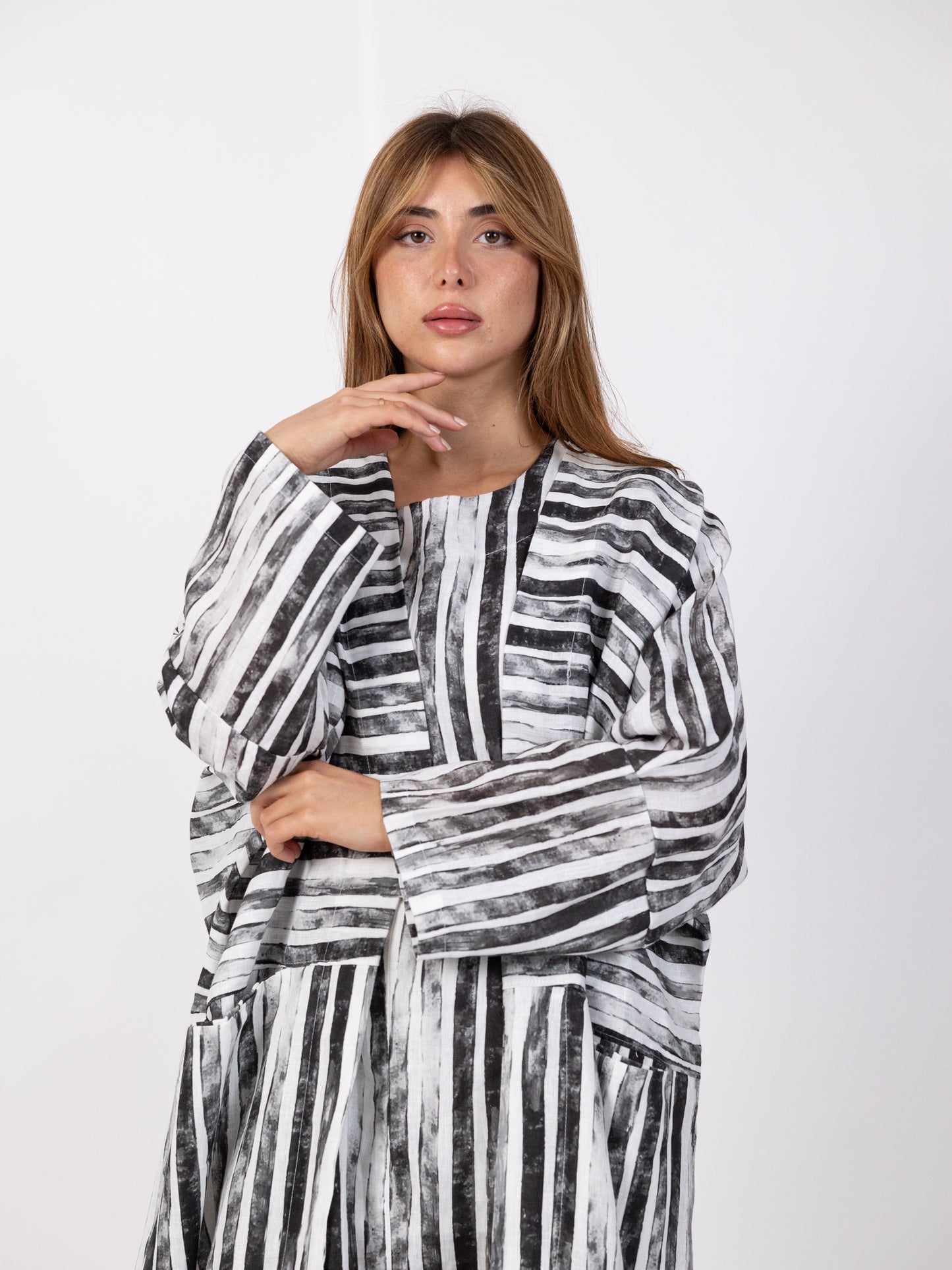 SOLD OUT 2 Piece Cotton Bishet Set  - Black and White