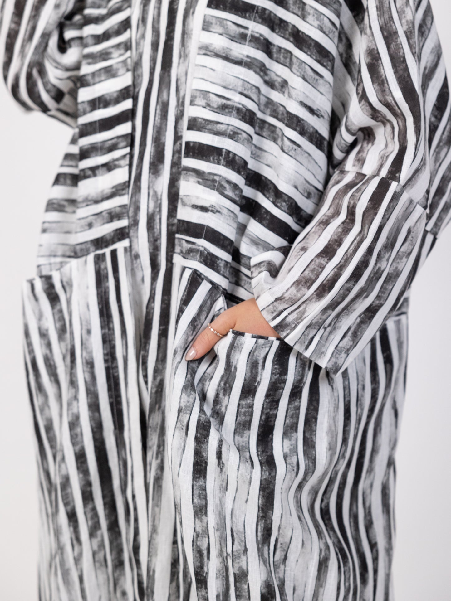 SOLD OUT 2 Piece Cotton Bishet Set  - Black and White