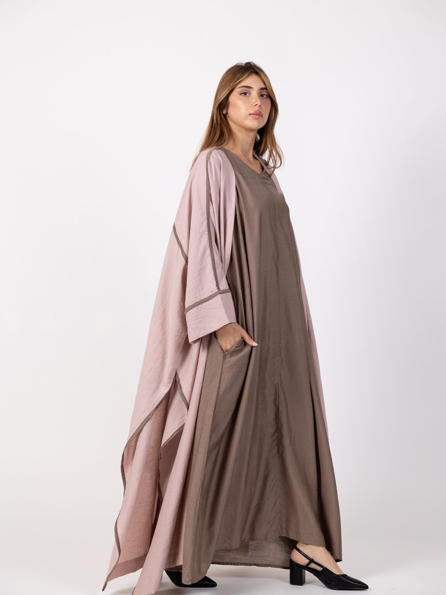 SOLD OUT - 2 Piece Set - Long dusty pink biset with maxi dress