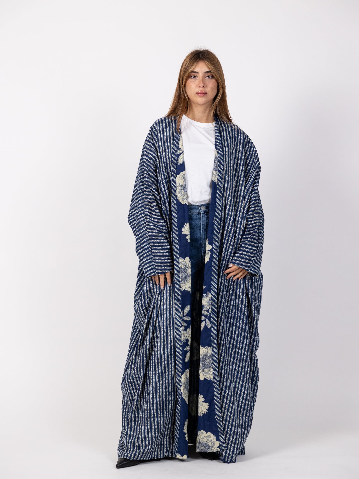 2 Sided Long Dark Blue Bishet