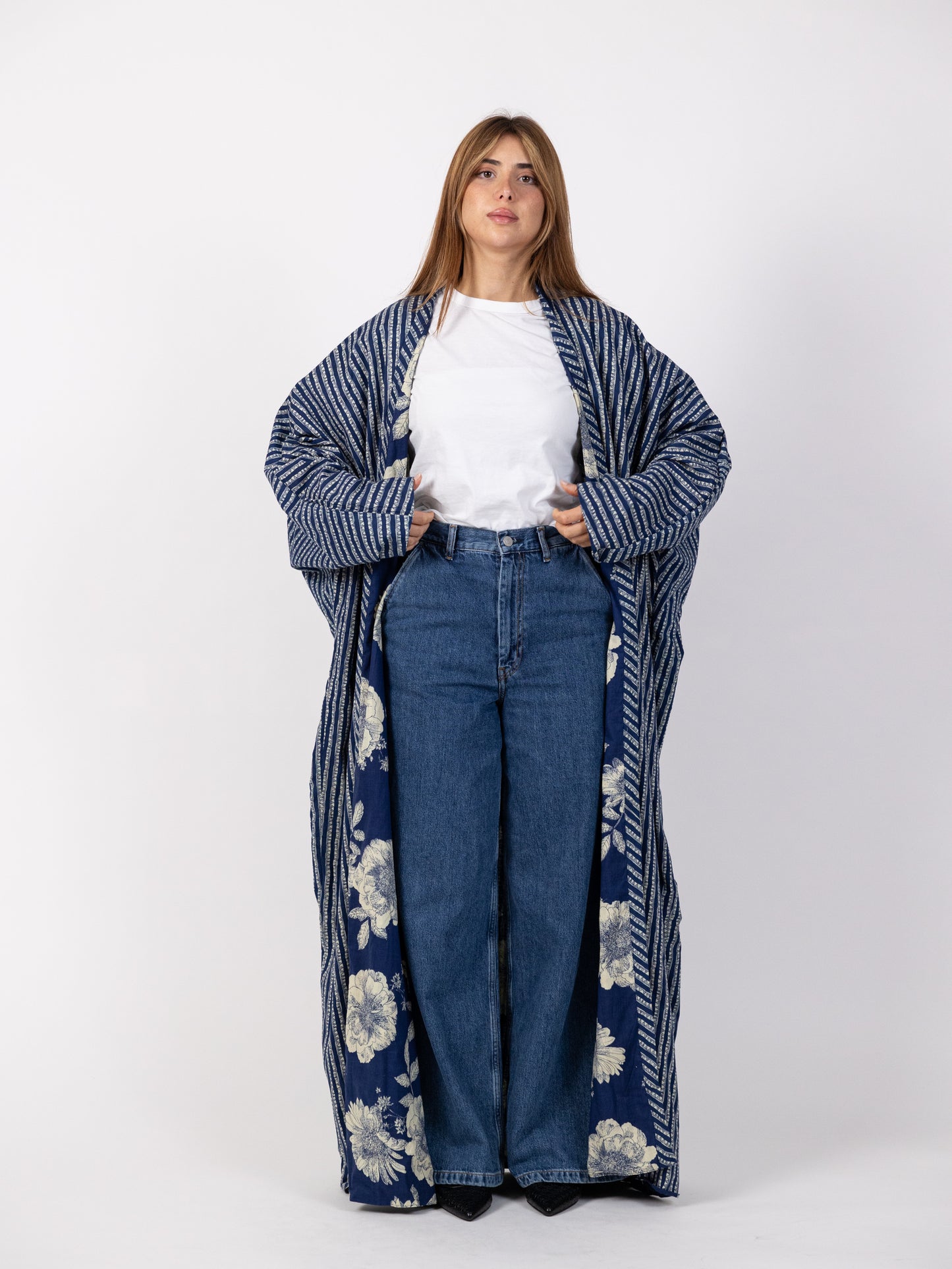 2 Sided Long Dark Blue Bishet