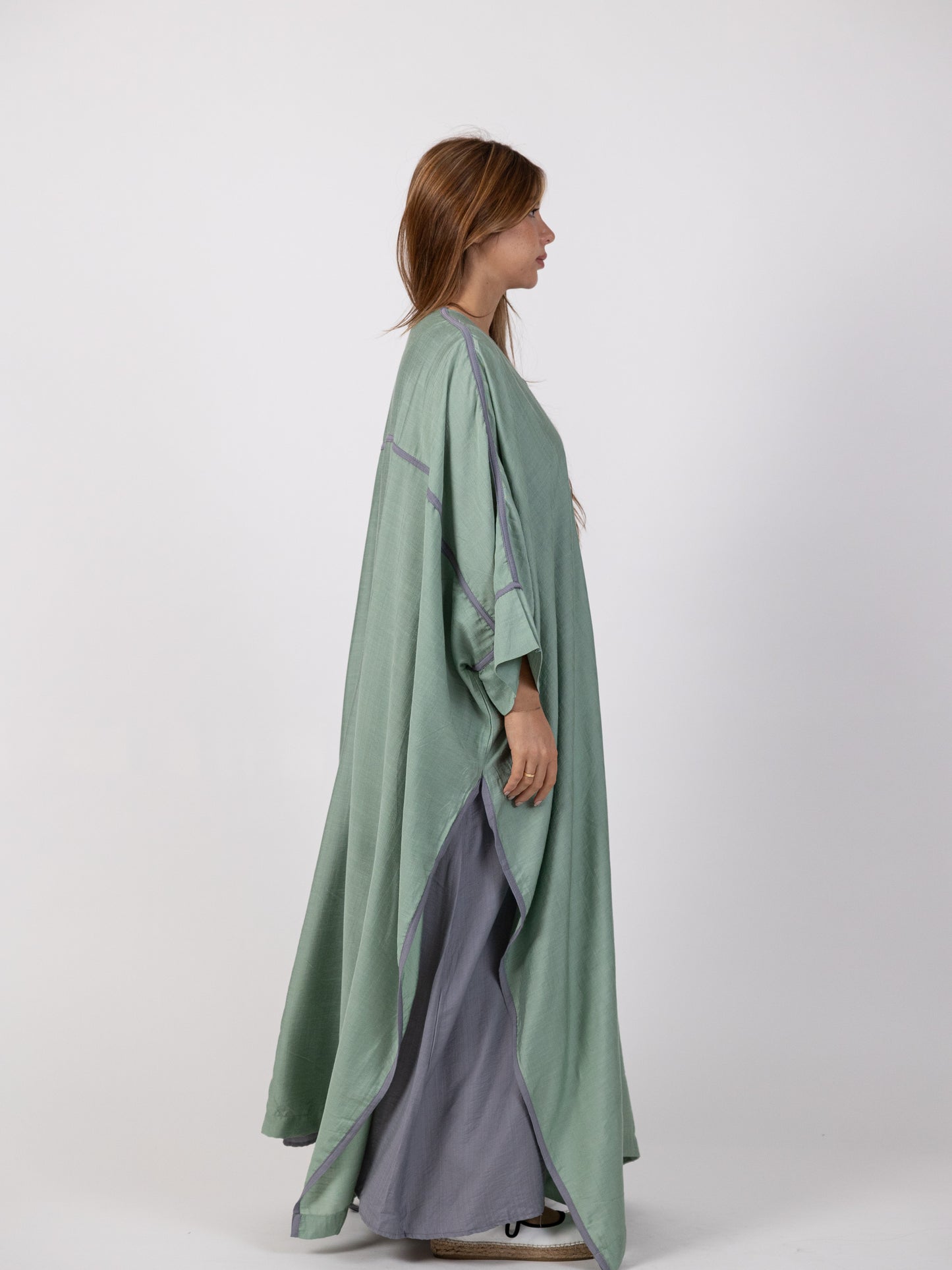 SOLD OUT - 2 Piece Set - Long green biset with maxi dress