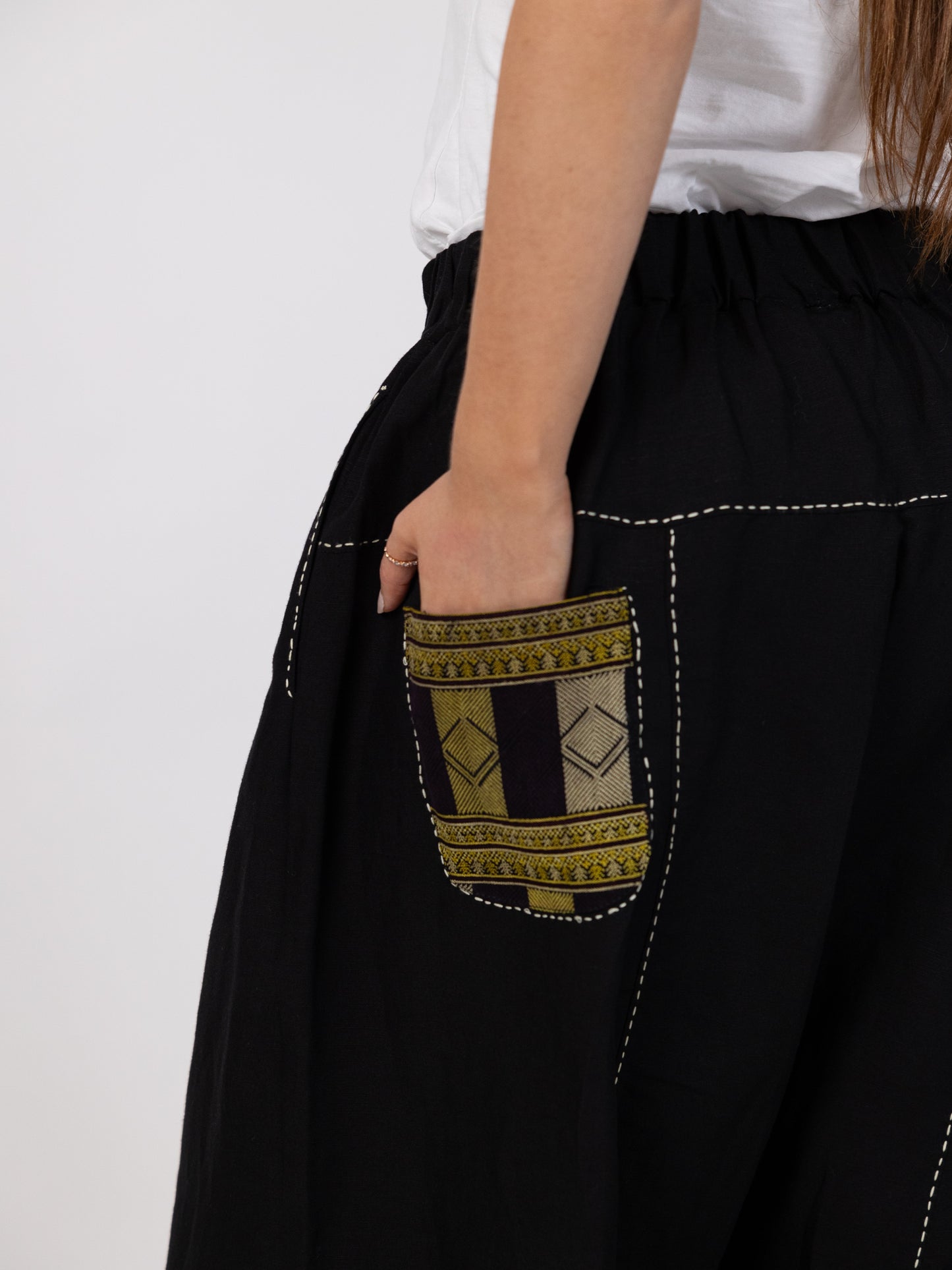 Black Sharwal with Gold Pattern