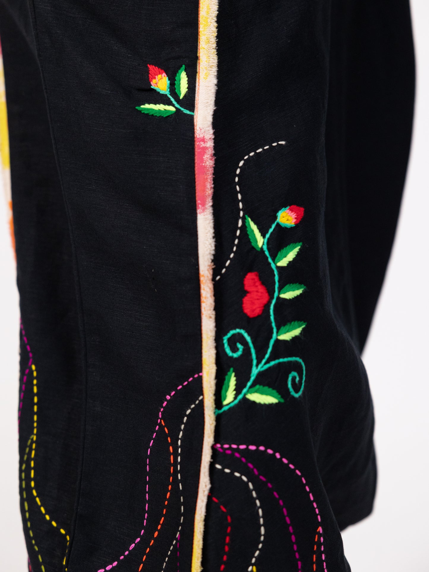 Black Sharwal with colorful floral pattern