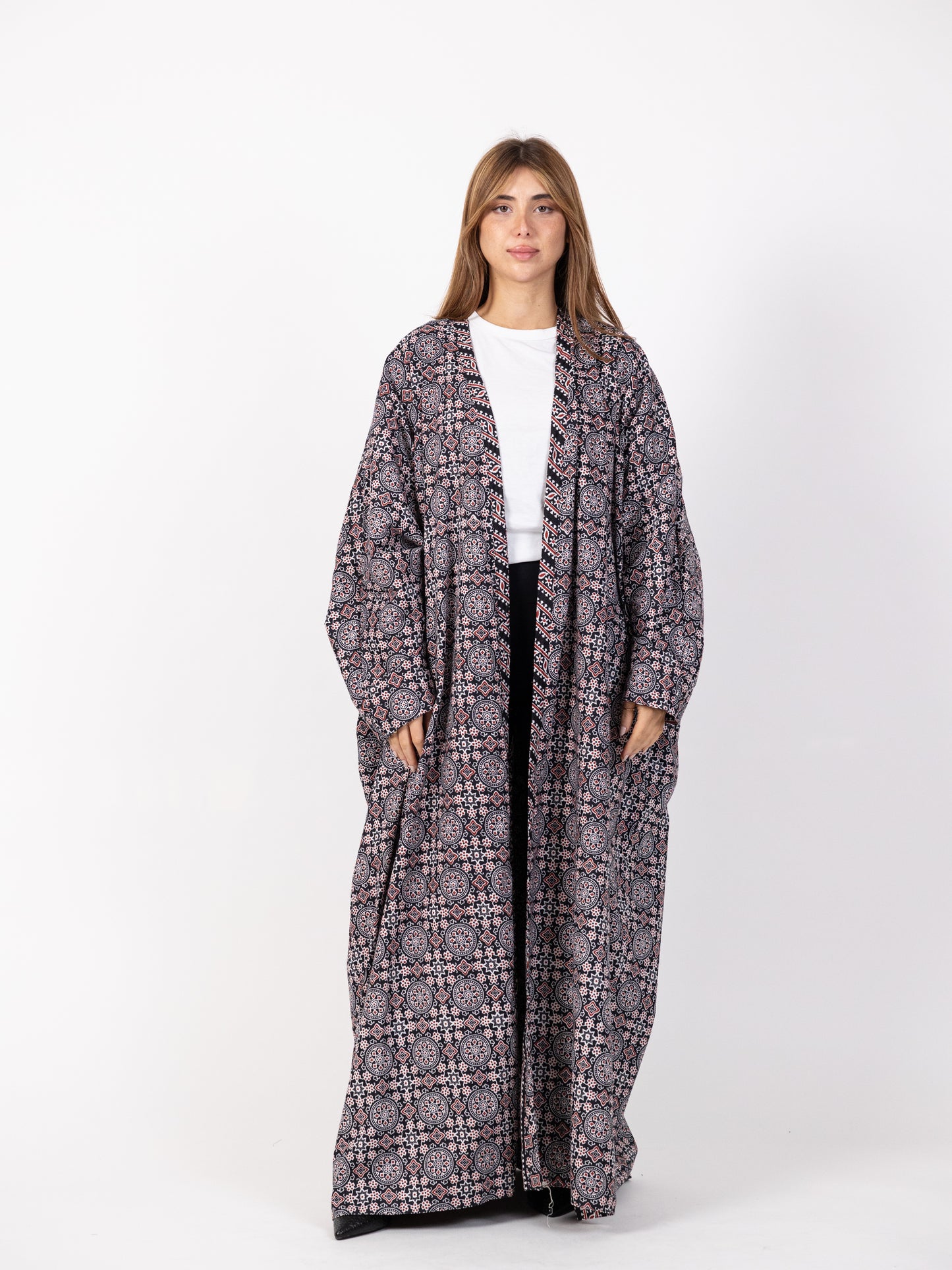 2 Sided Long black and maroon bishet