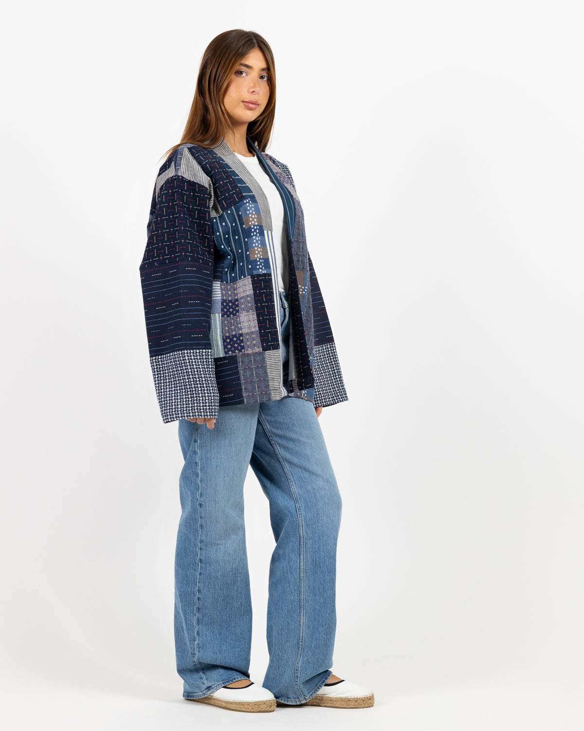 Long Sleeve Navy Jacket with different patchwork all over
