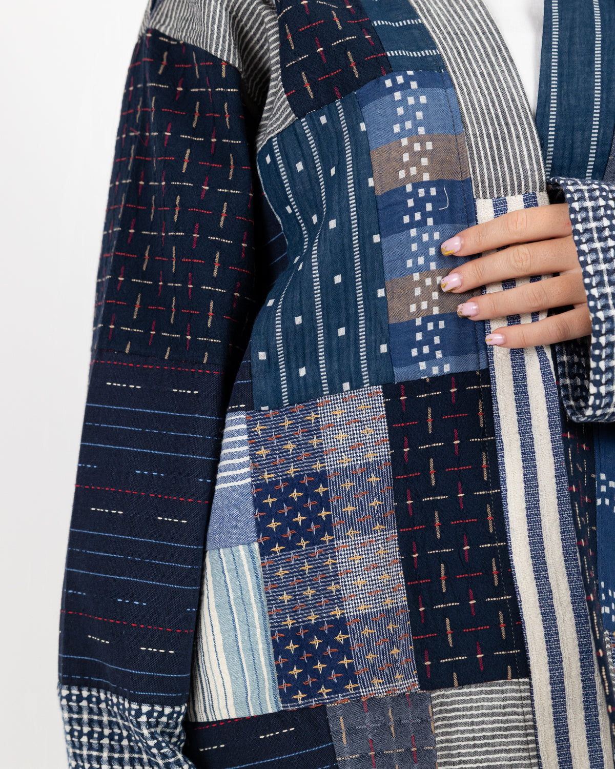 Long Sleeve Navy Jacket with different patchwork all over