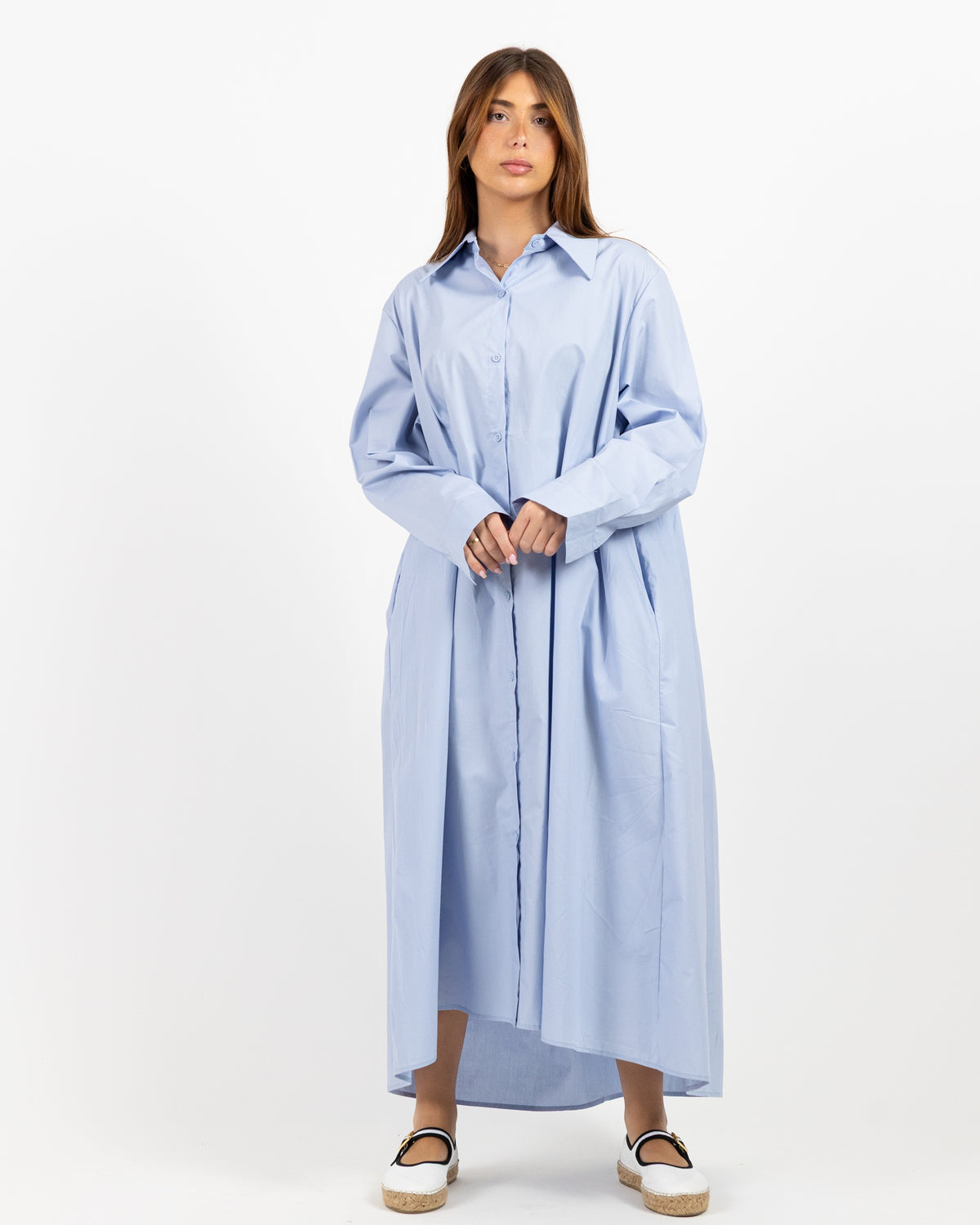 Light Blue long sleeve midi dress