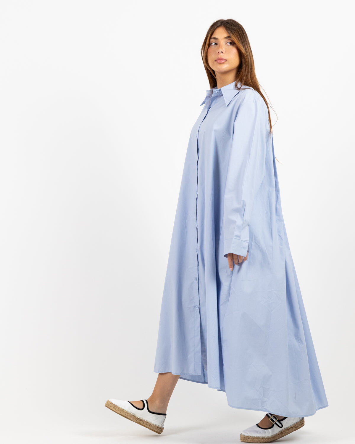 Light Blue long sleeve midi dress