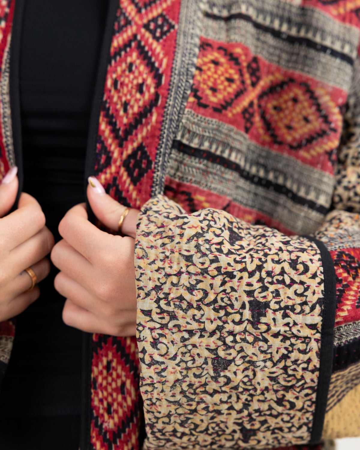 Long sleeve multi print jacket - it is also a double face