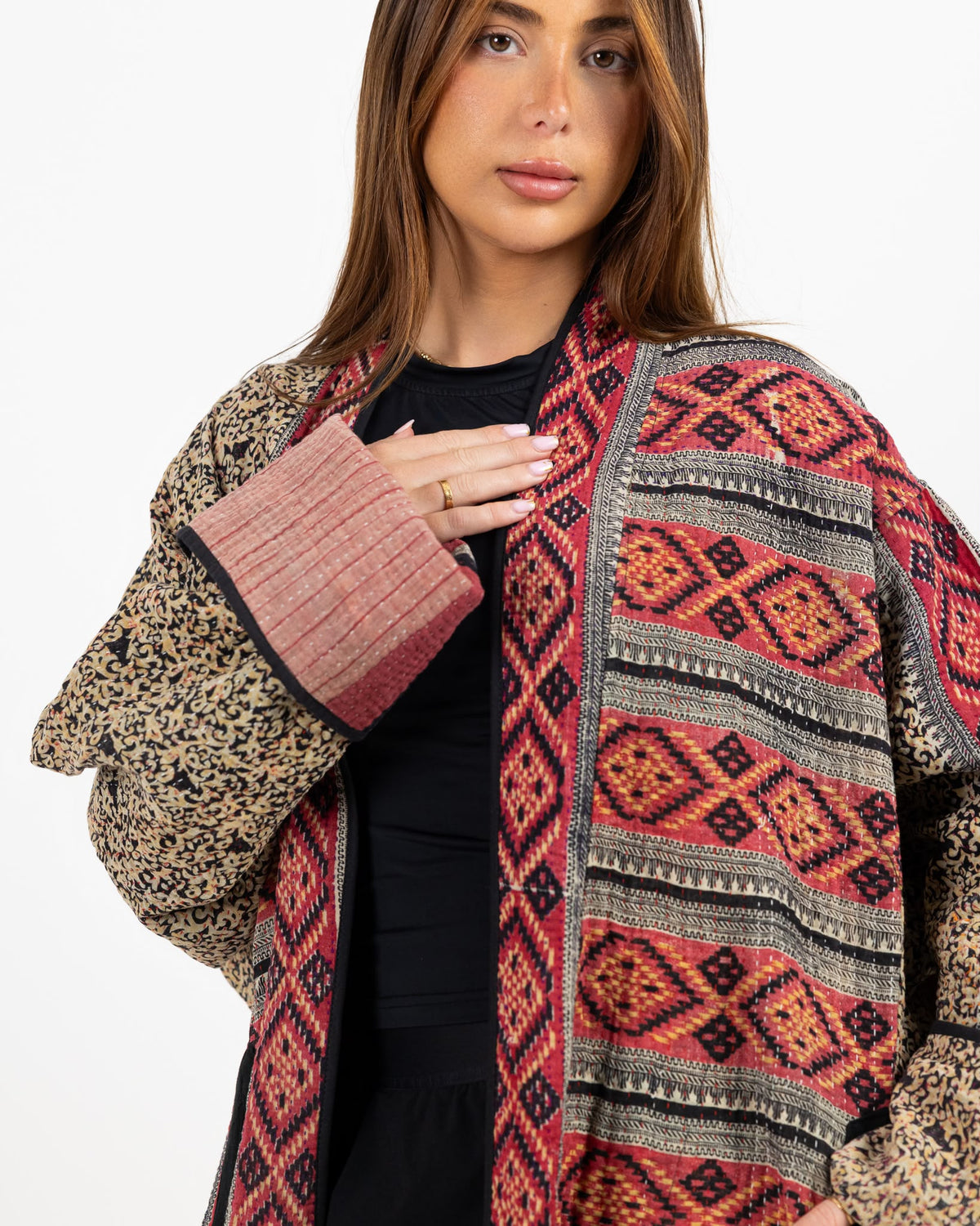 Long sleeve multi print jacket - it is also a double face