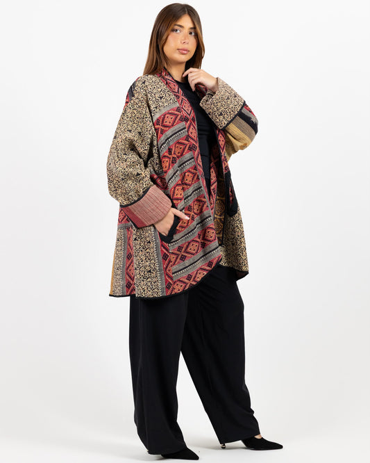 Long sleeve multi print jacket - it is also a double face